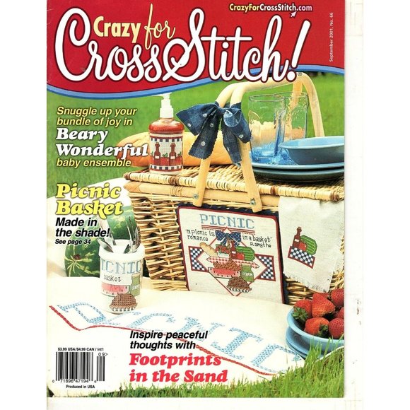Crazy for Cross Stitch Magazine Sept 2001 Issue 66 Full Color Patterns - Picture 1 of 7